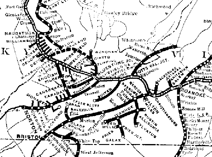 N&W route map